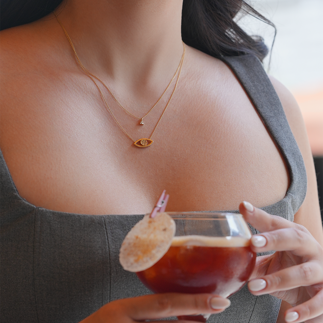 CAOCA Triangle Diamond Stone Necklace