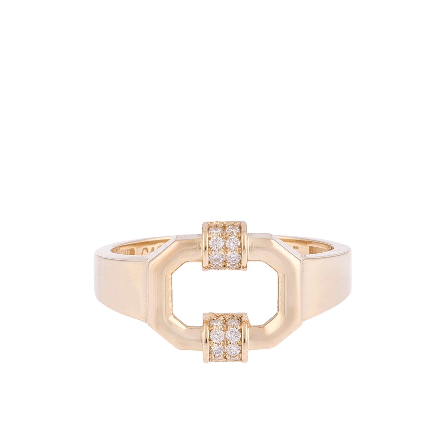 CAOCA Octagonal Diamond Stone Ring
