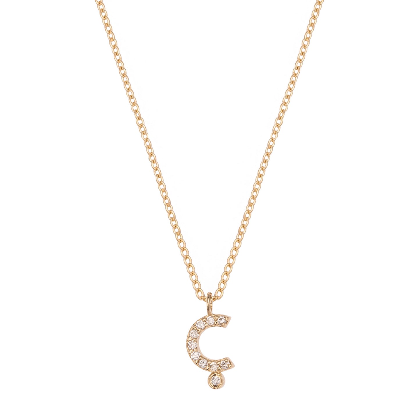 CAOCA Letter Gold and Diamond Necklace
