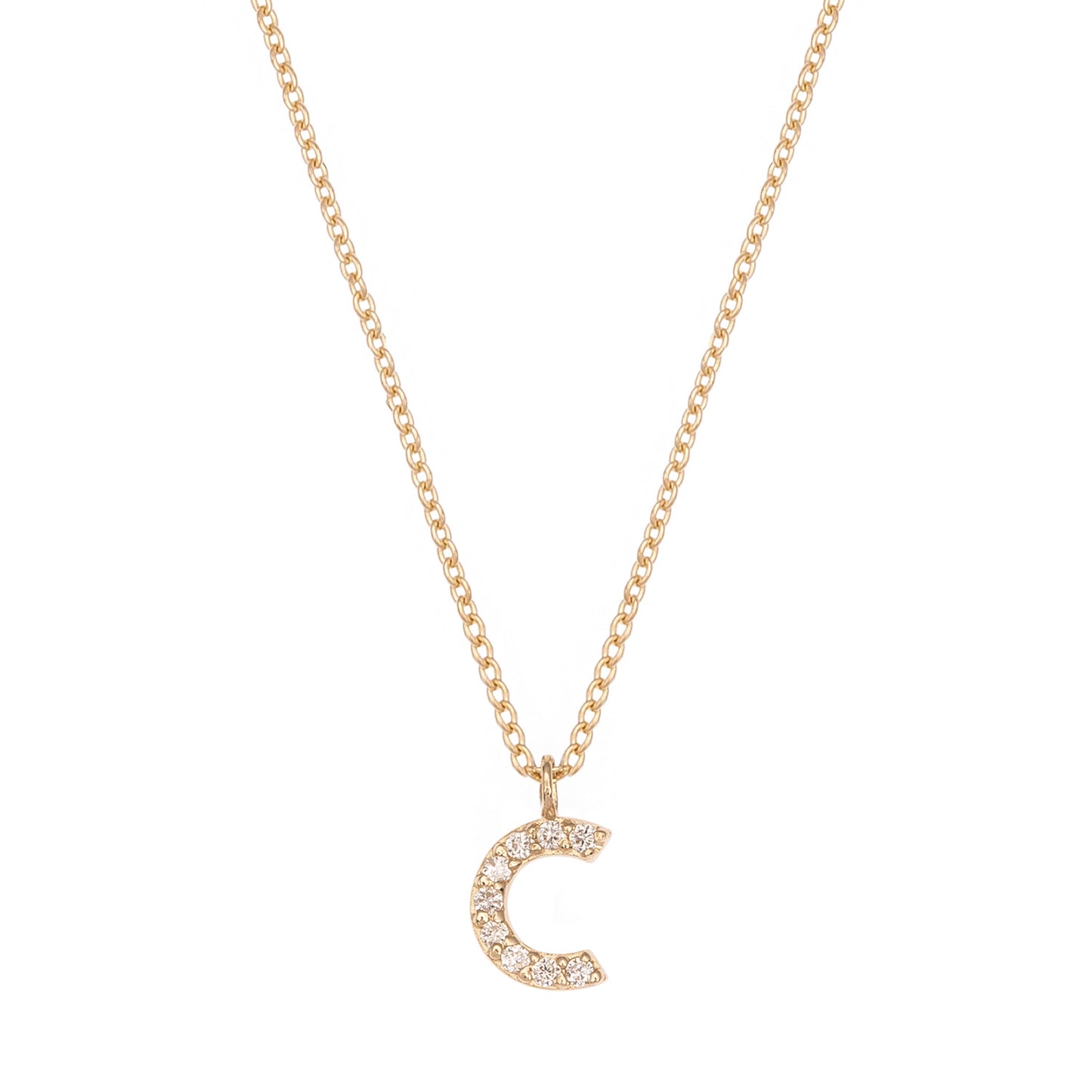 CAOCA Letter Gold and Diamond Necklace