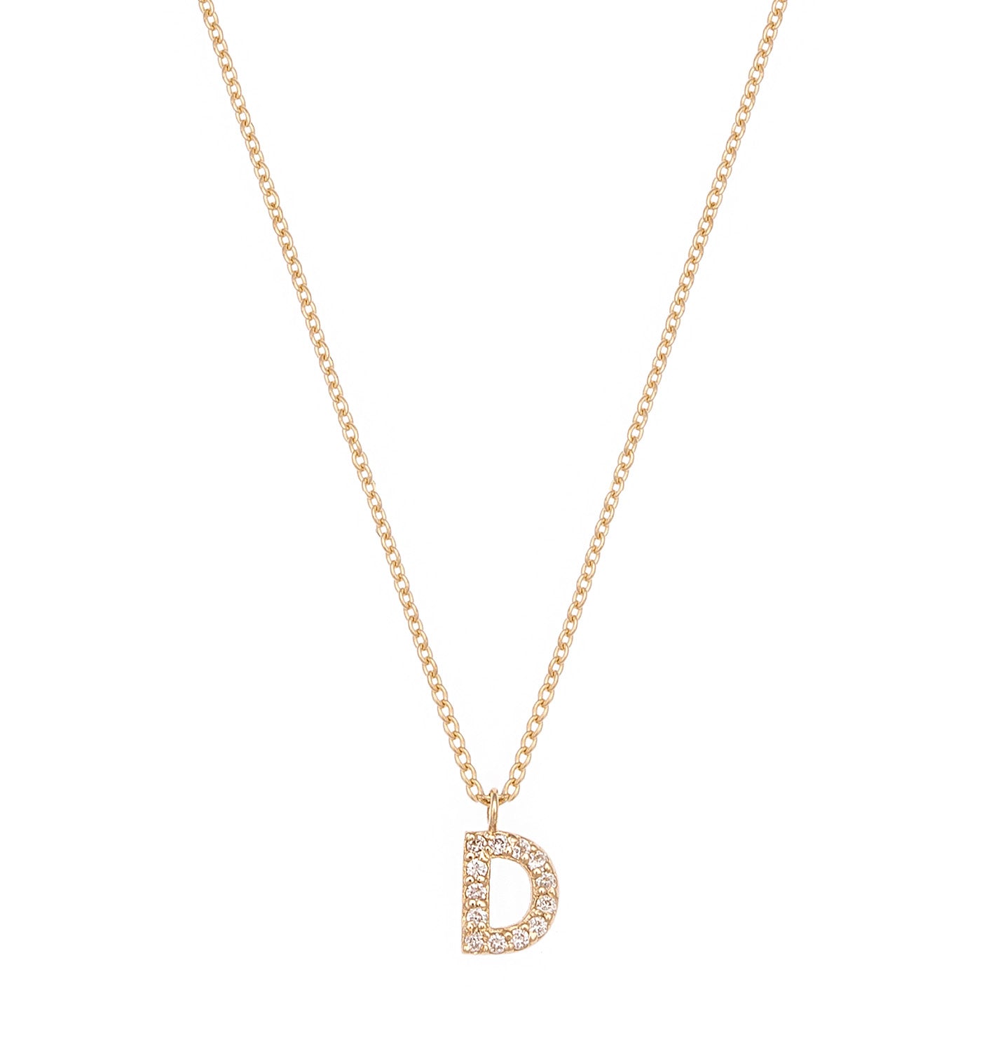 CAOCA Letter Gold and Diamond Necklace