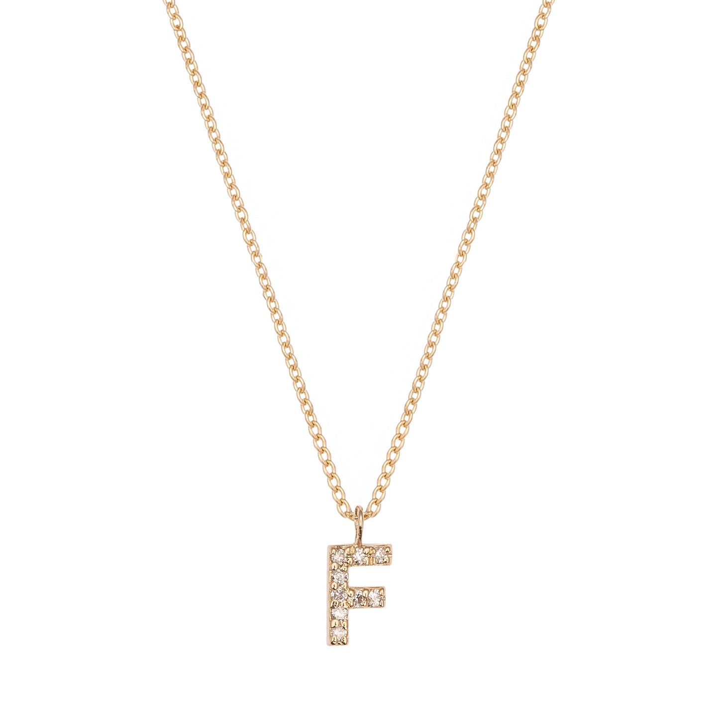 CAOCA Letter Gold and Diamond Necklace