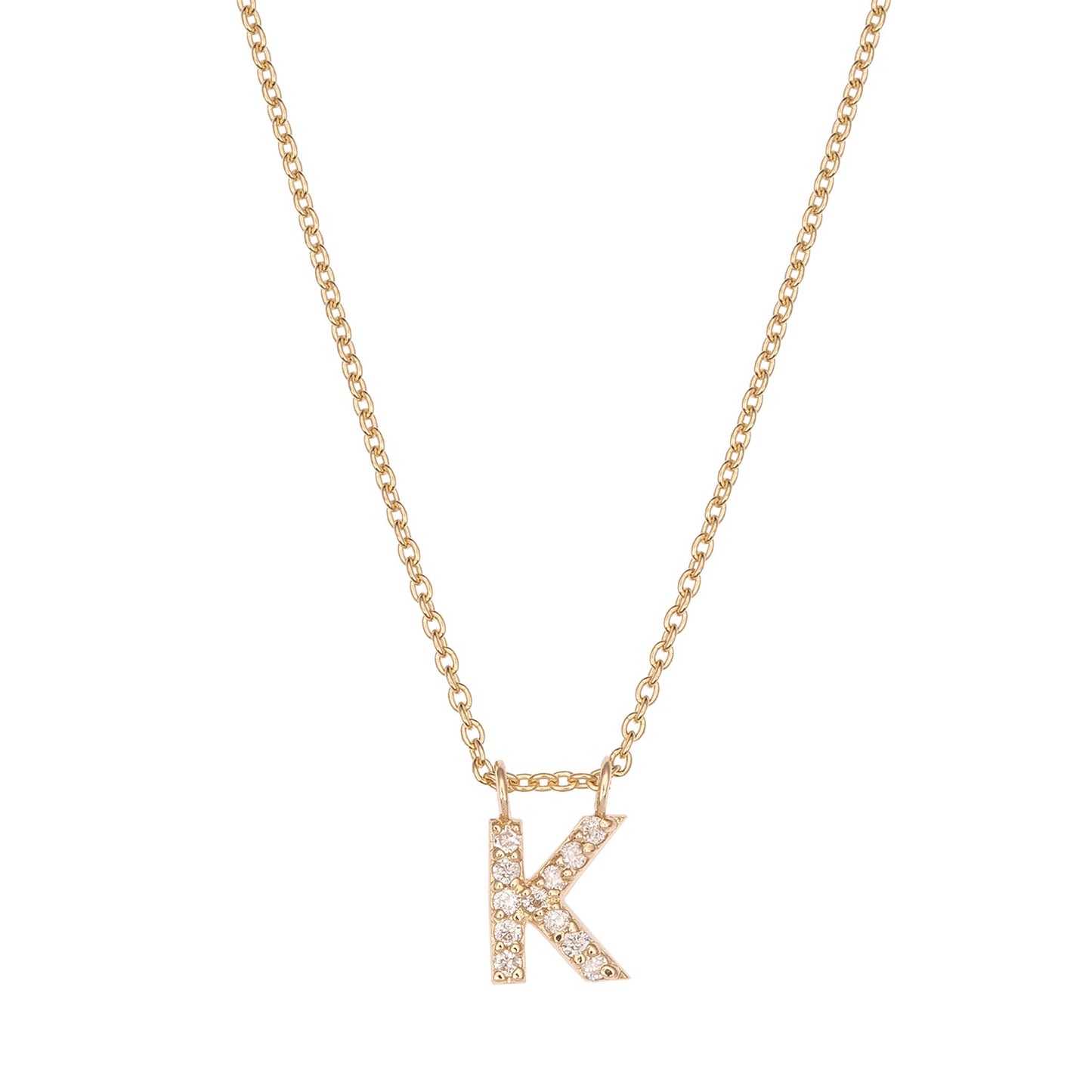 CAOCA Letter Gold and Diamond Necklace