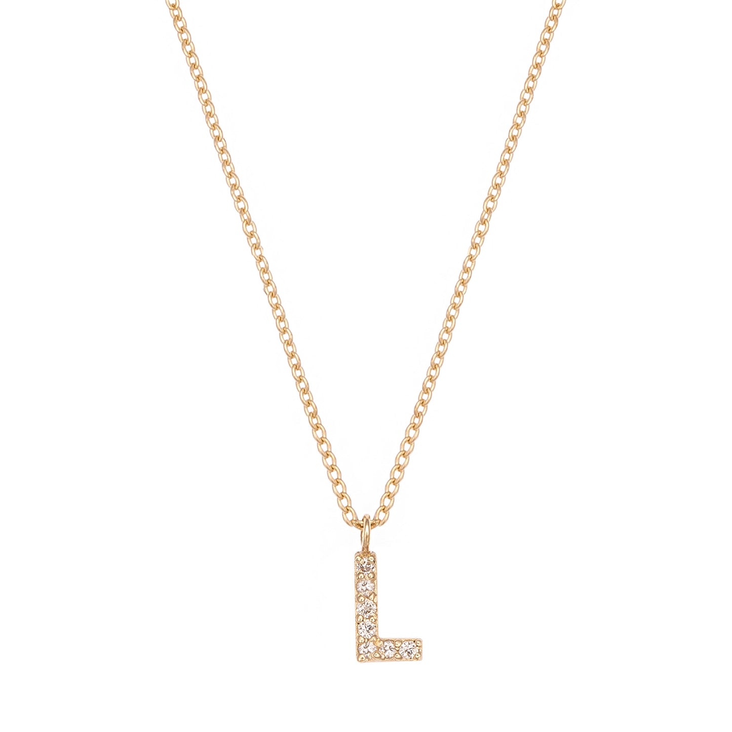 CAOCA Letter Gold and Diamond Necklace