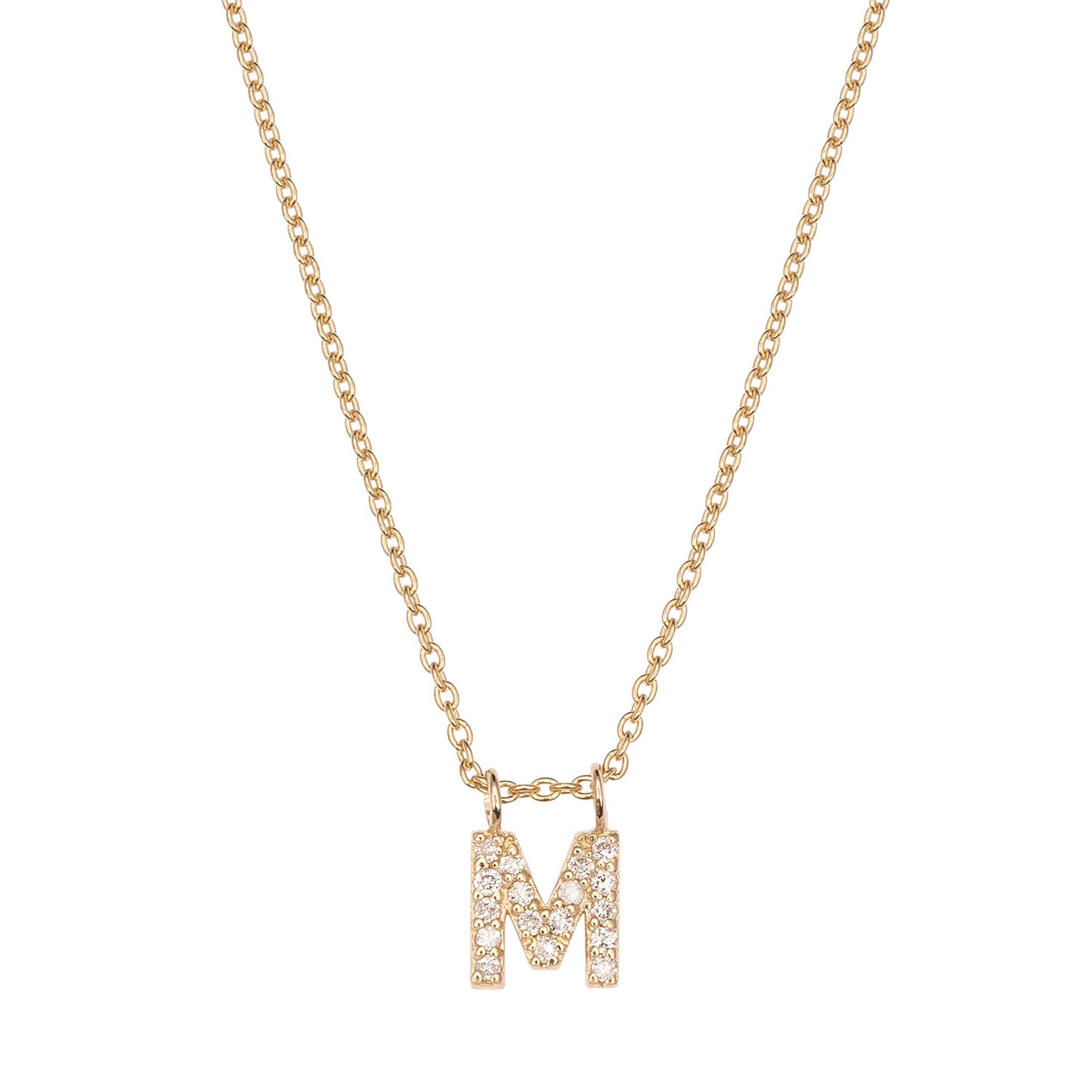 CAOCA Letter Gold and Diamond Necklace