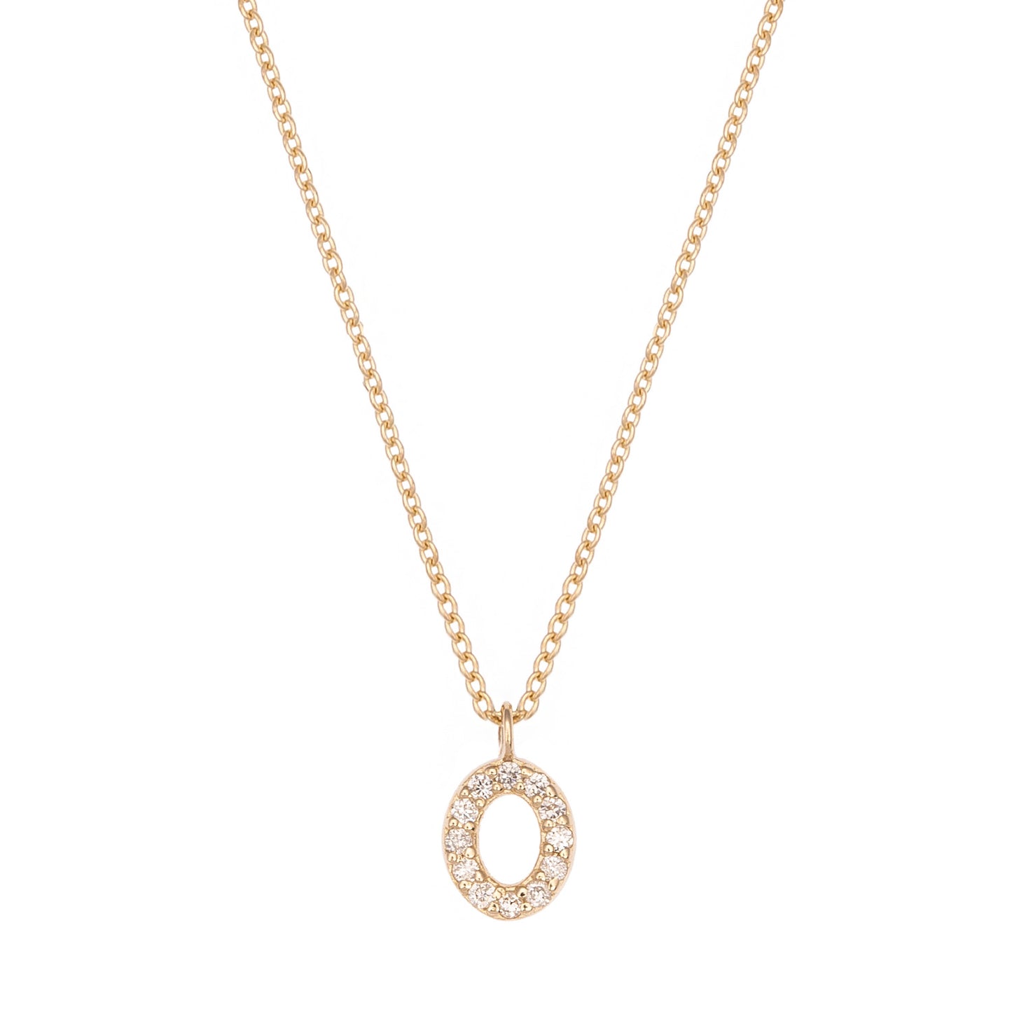 CAOCA Letter Gold and Diamond Necklace