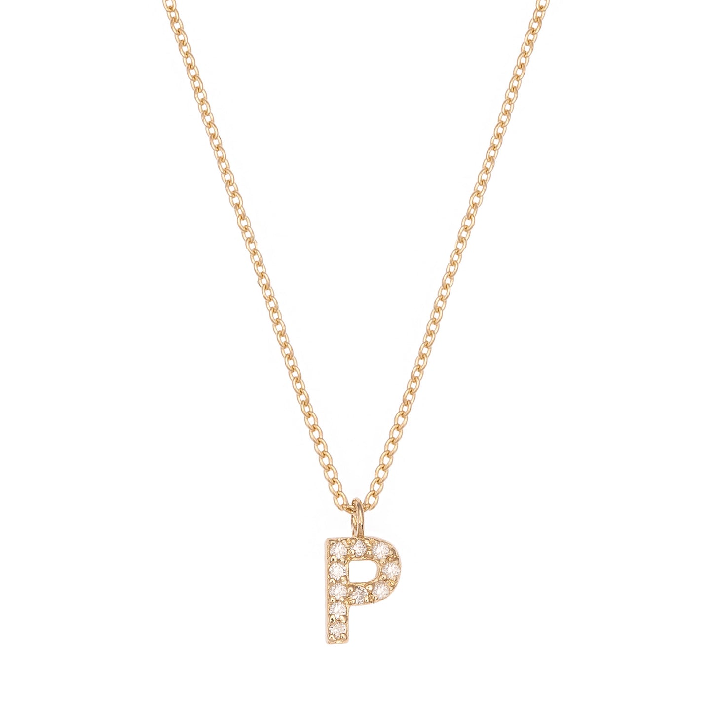 CAOCA Letter Gold and Diamond Necklace