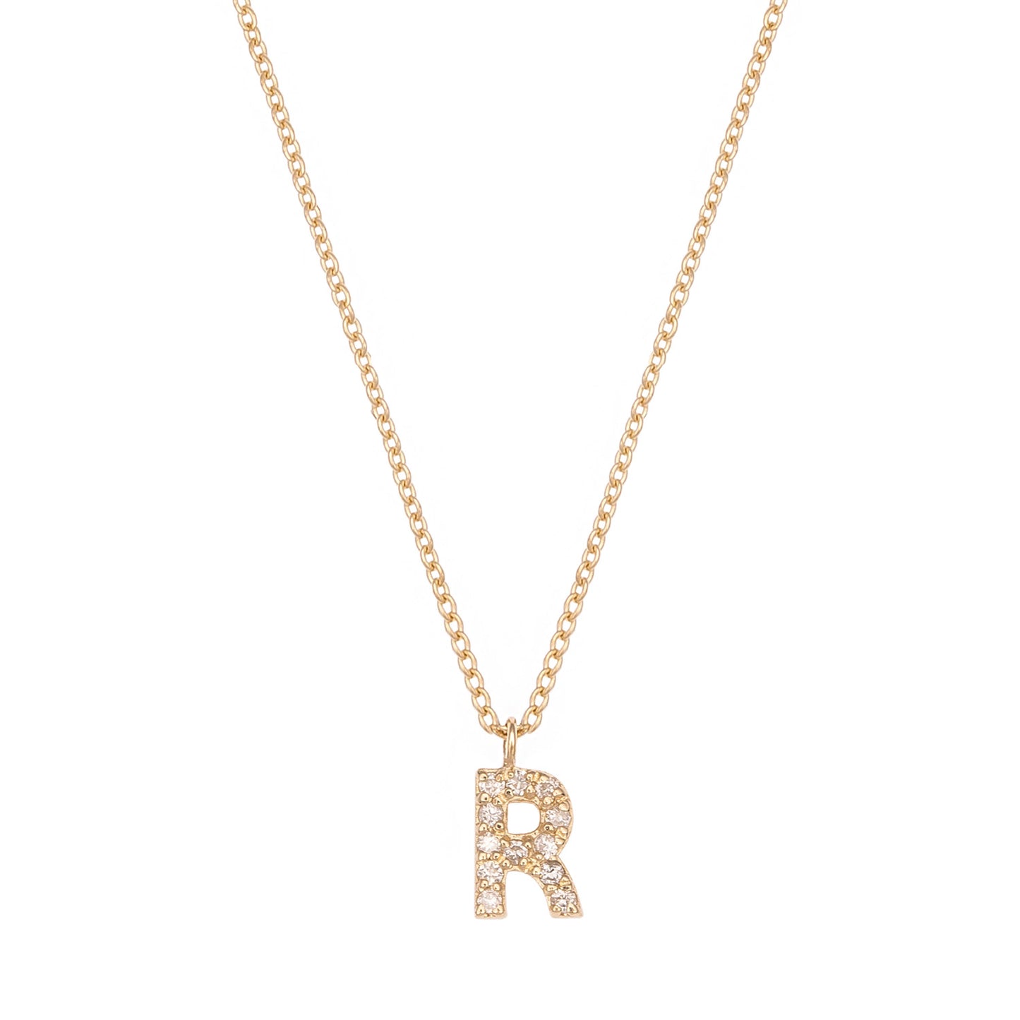 CAOCA Letter Gold and Diamond Necklace