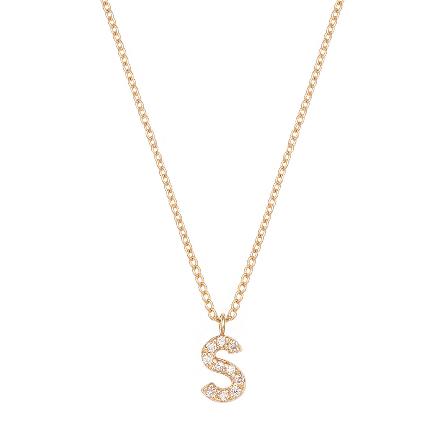 CAOCA Letter Gold and Diamond Necklace