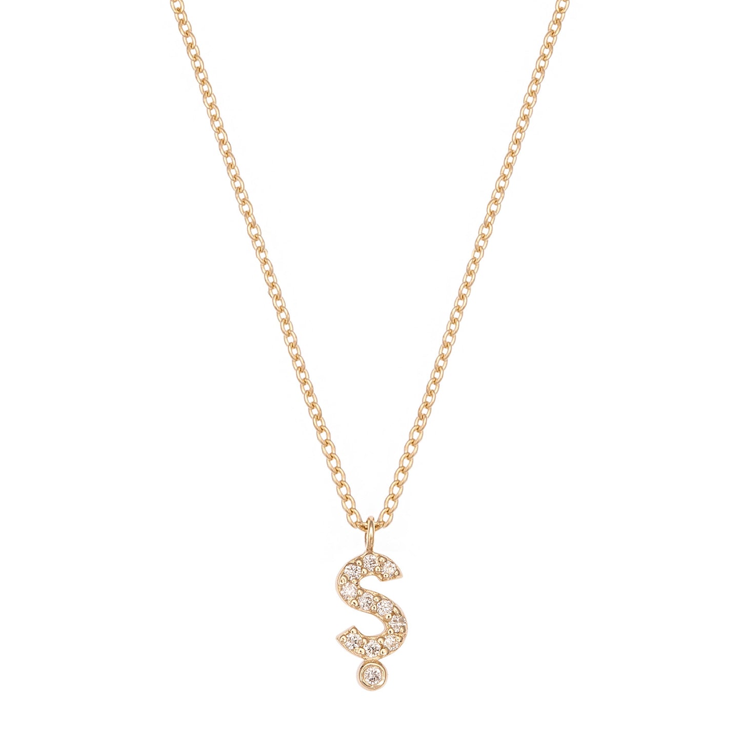 CAOCA Letter Gold and Diamond Necklace