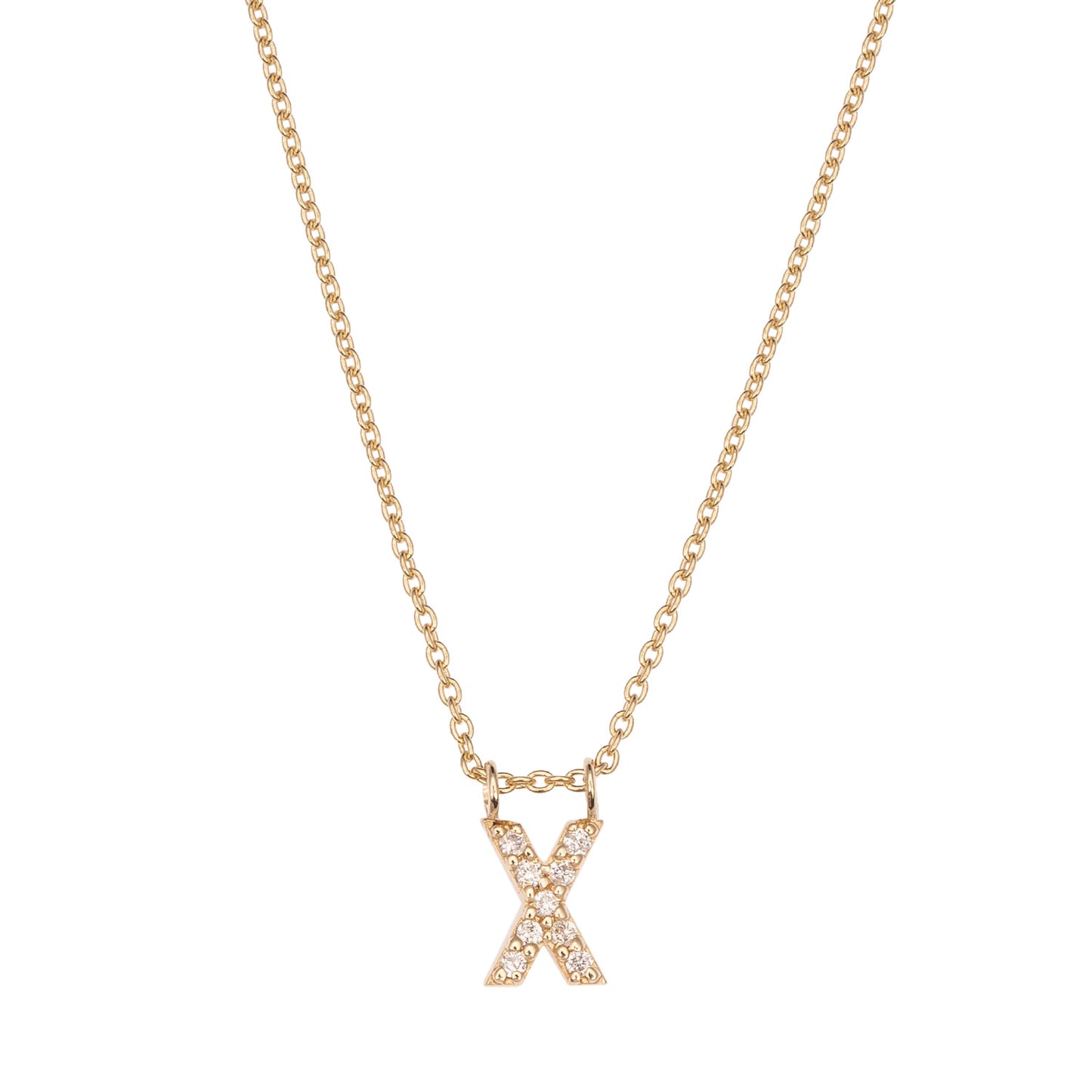 CAOCA Letter Gold and Diamond Necklace