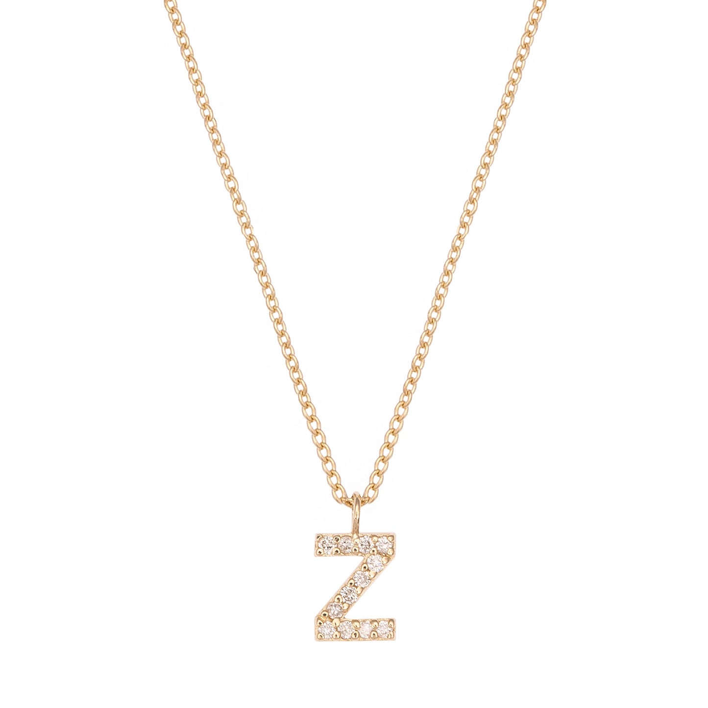 CAOCA Letter Gold and Diamond Necklace