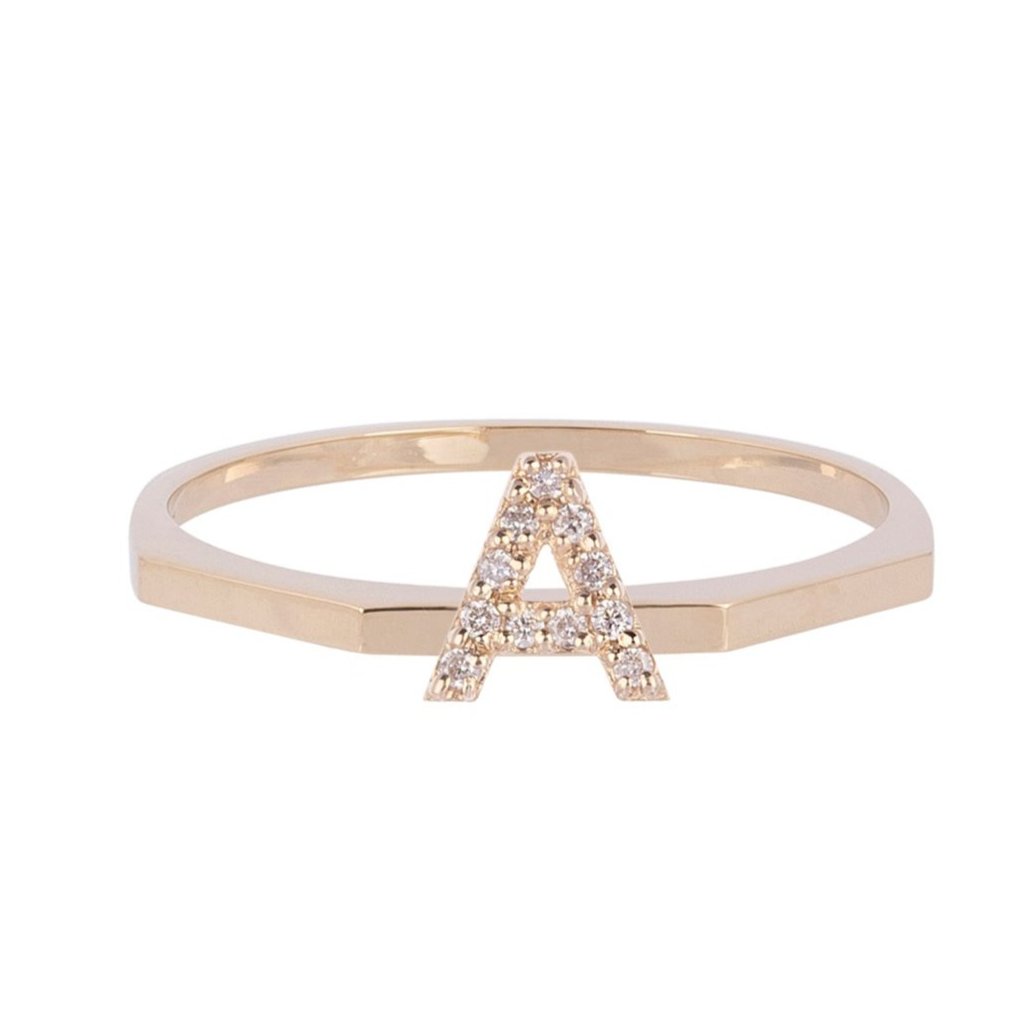 CAOCA Gold and Diamond Letter Ring