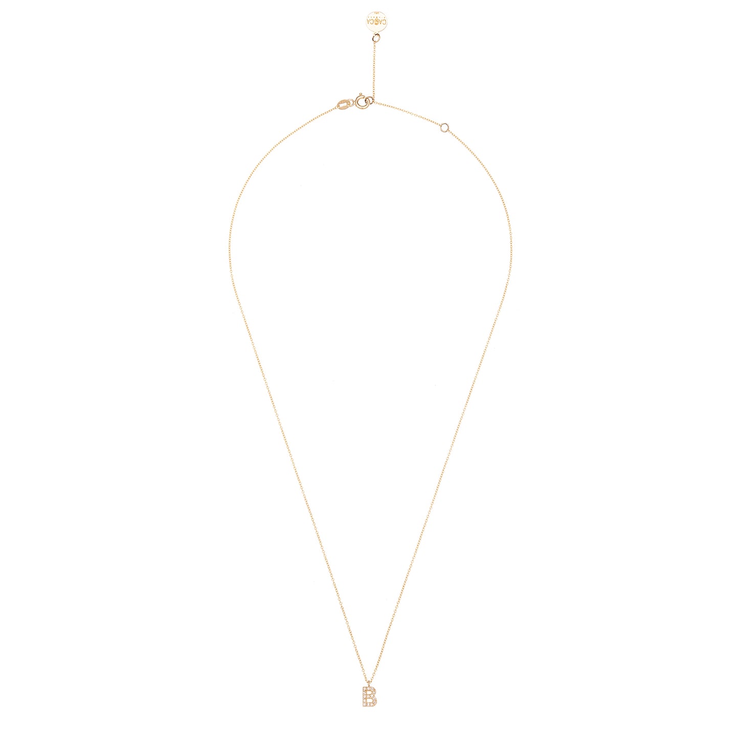 CAOCA Letter B Gold and Diamond Necklace