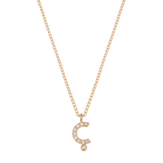 CAOCA Letter Ç Gold and Diamond Necklace