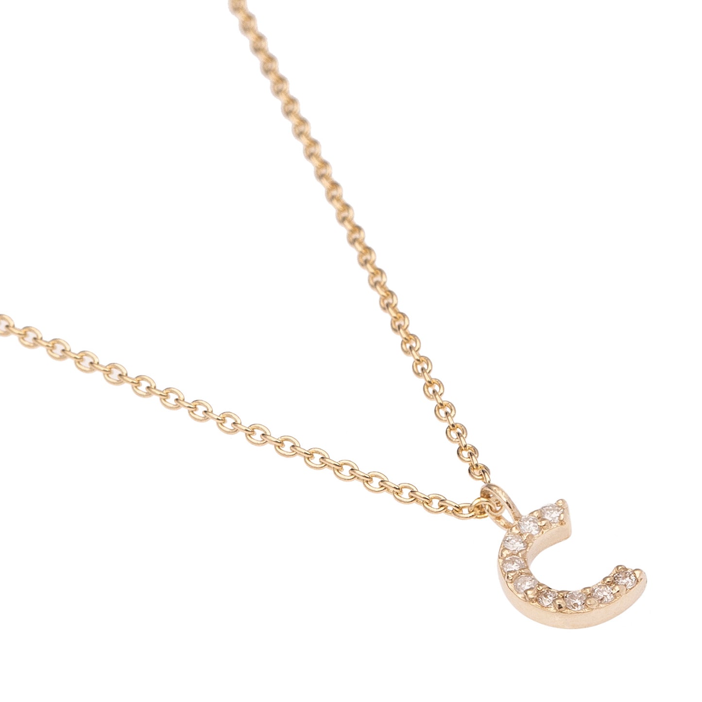 CAOCA Letter C Gold and Diamond Necklace