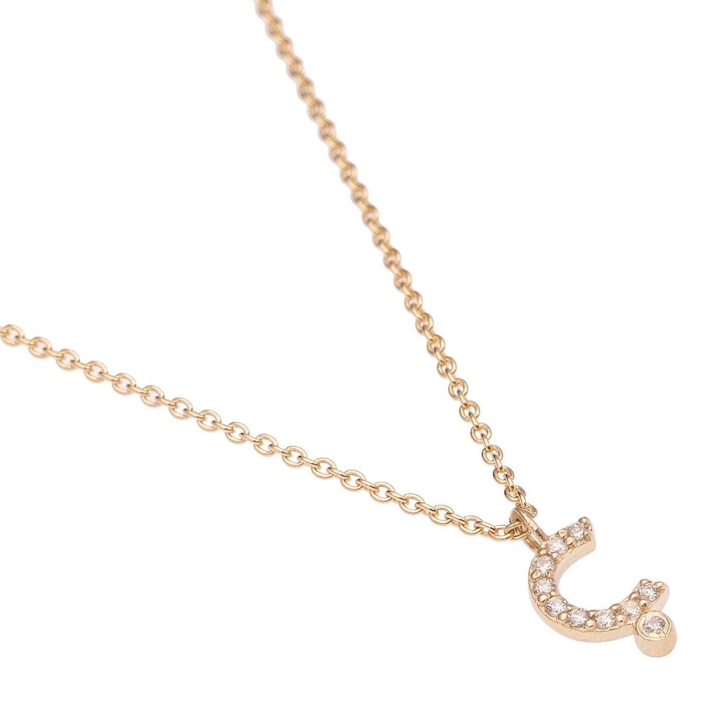 CAOCA Letter Ç Gold and Diamond Necklace