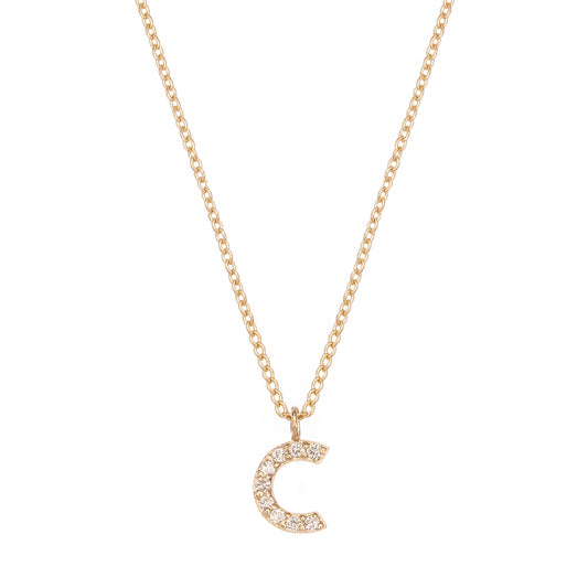 CAOCA Letter C Gold and Diamond Necklace