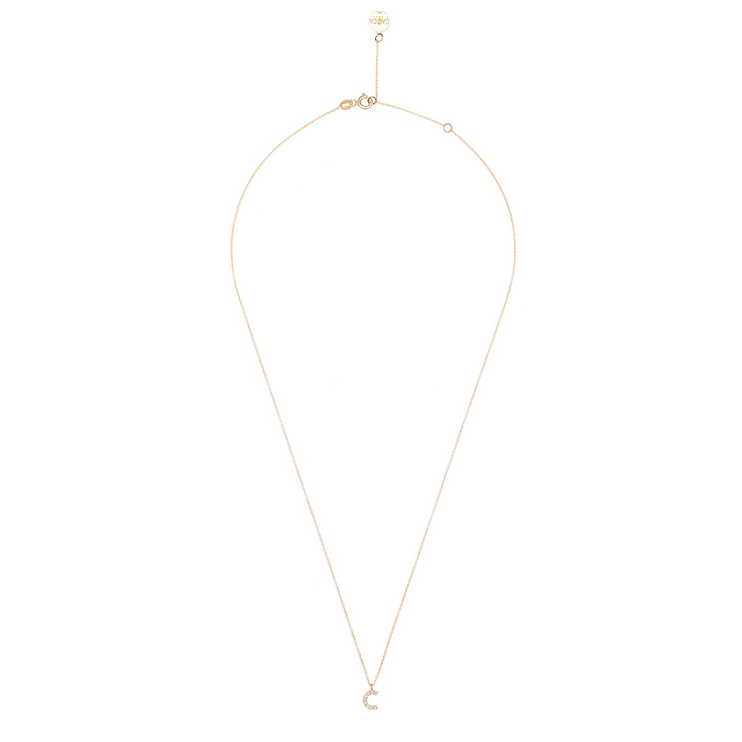 CAOCA Letter C Gold and Diamond Necklace