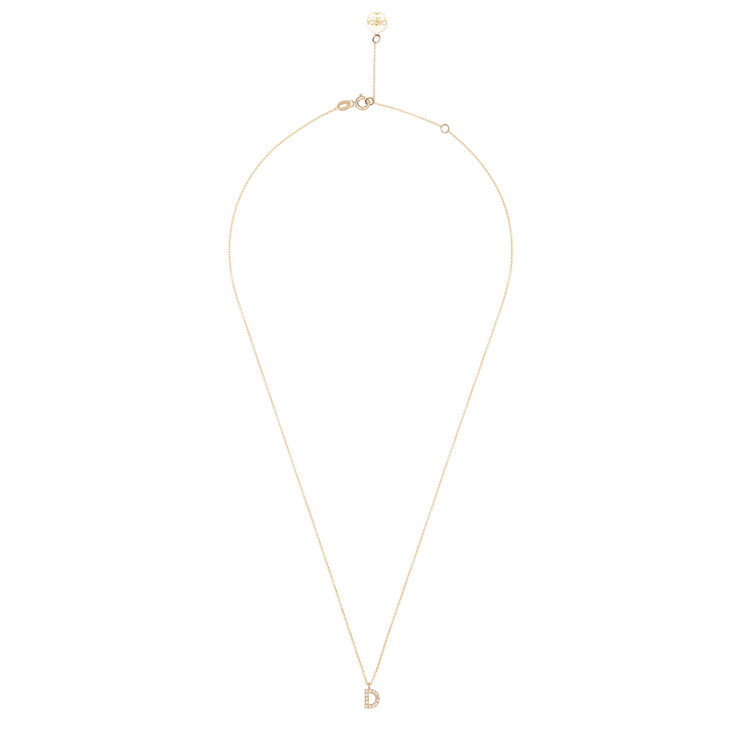 CAOCA Letter D Gold and Diamond Necklace