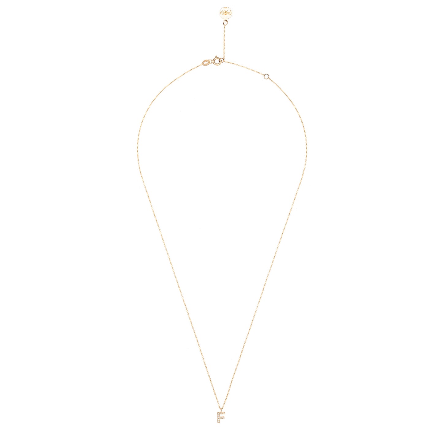 CAOCA Letter F Gold and Diamond Necklace