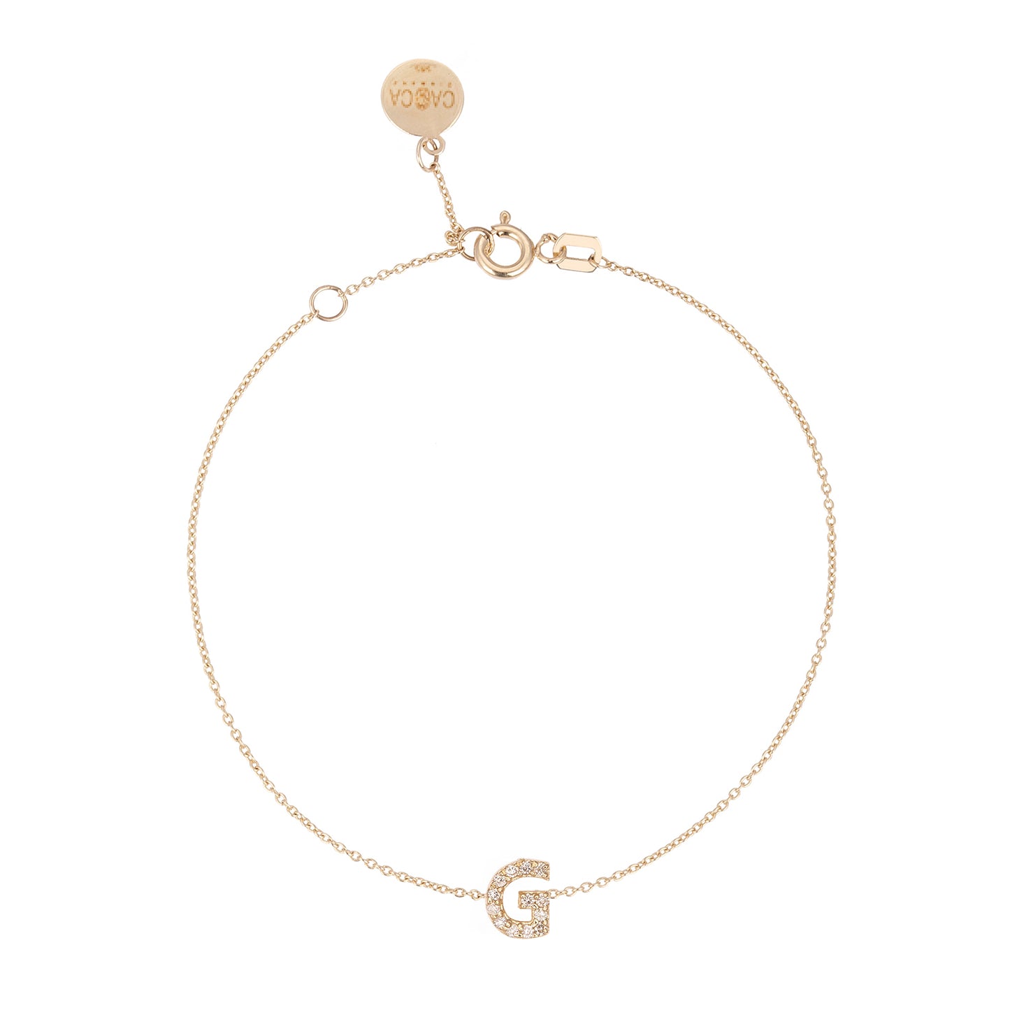 CAOCA Letter G Gold and Diamond Bracelet