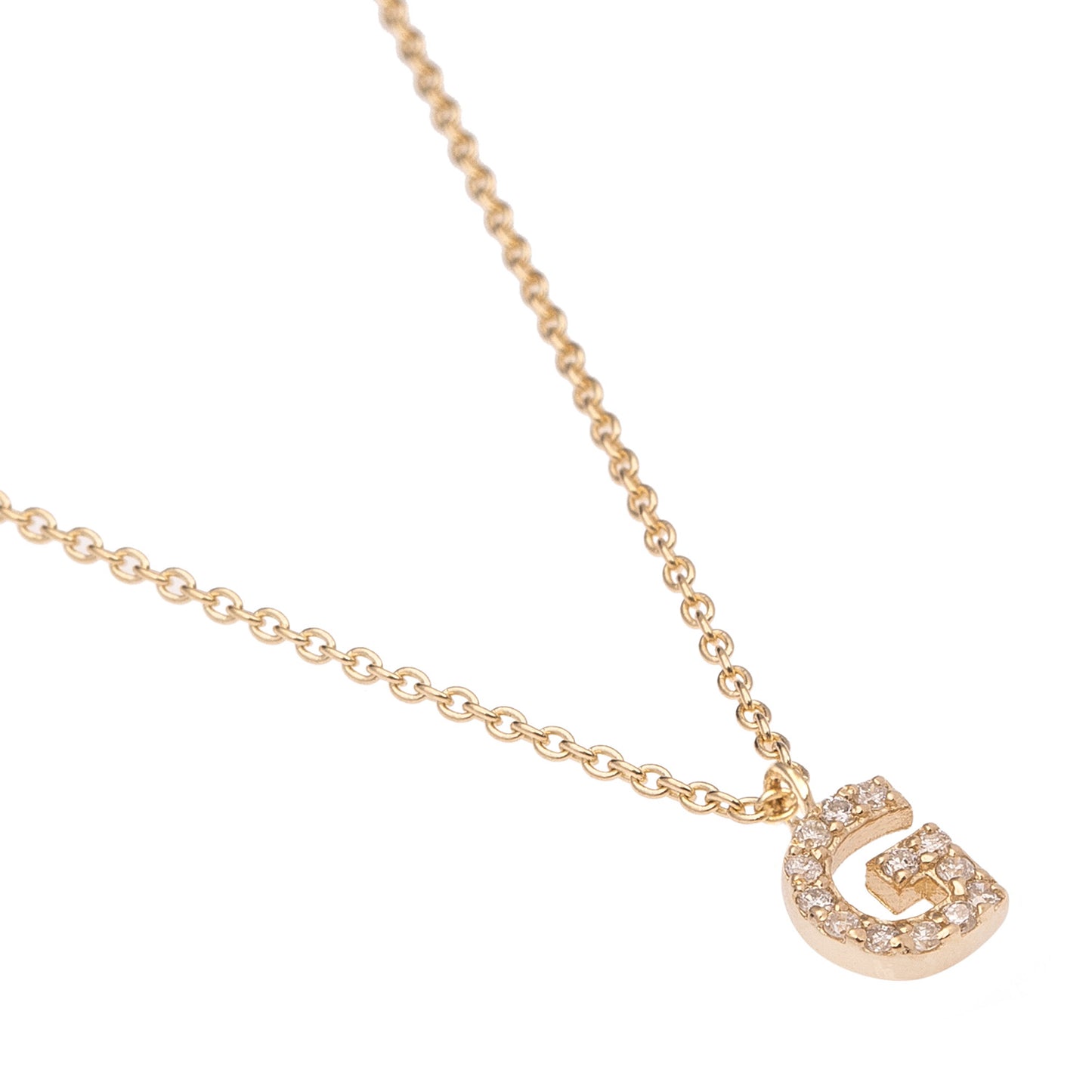 CAOCA Letter G Gold and Diamond Necklace