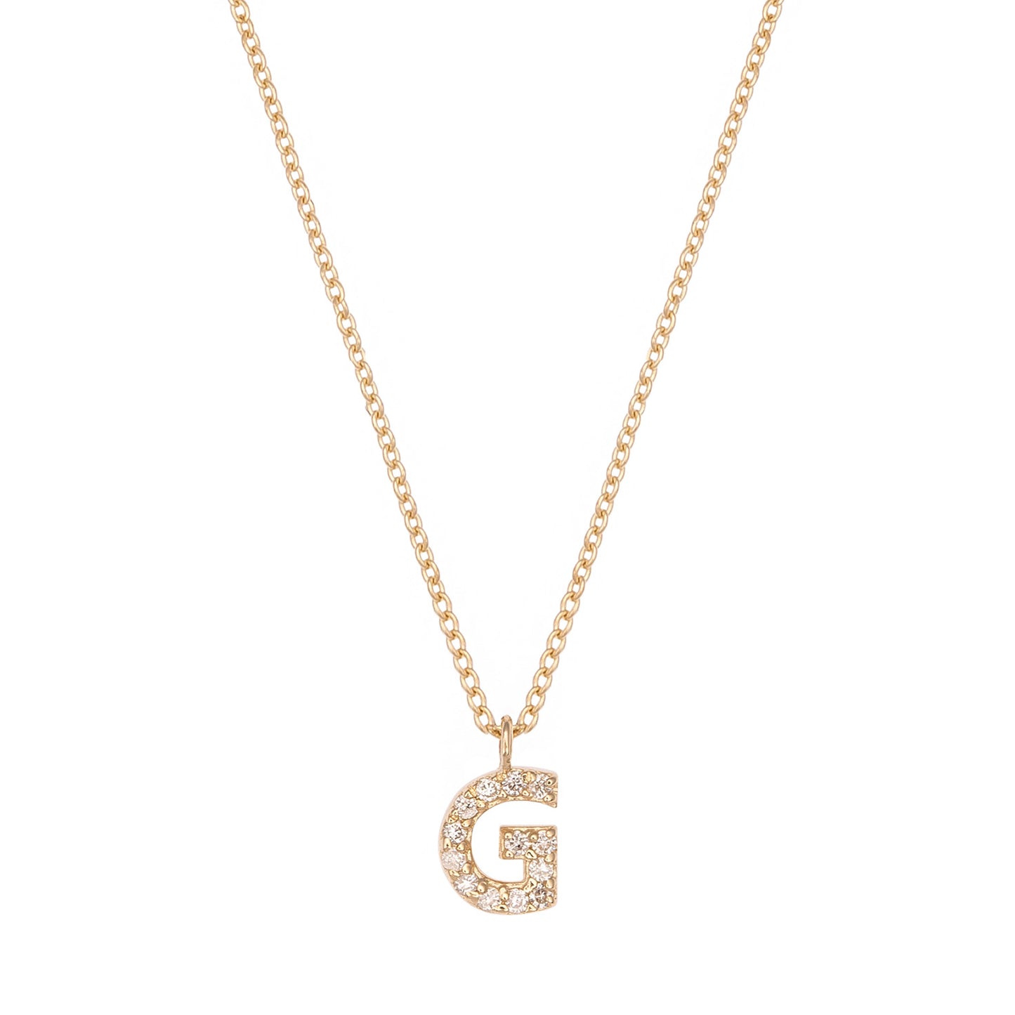 CAOCA Letter G Gold and Diamond Necklace