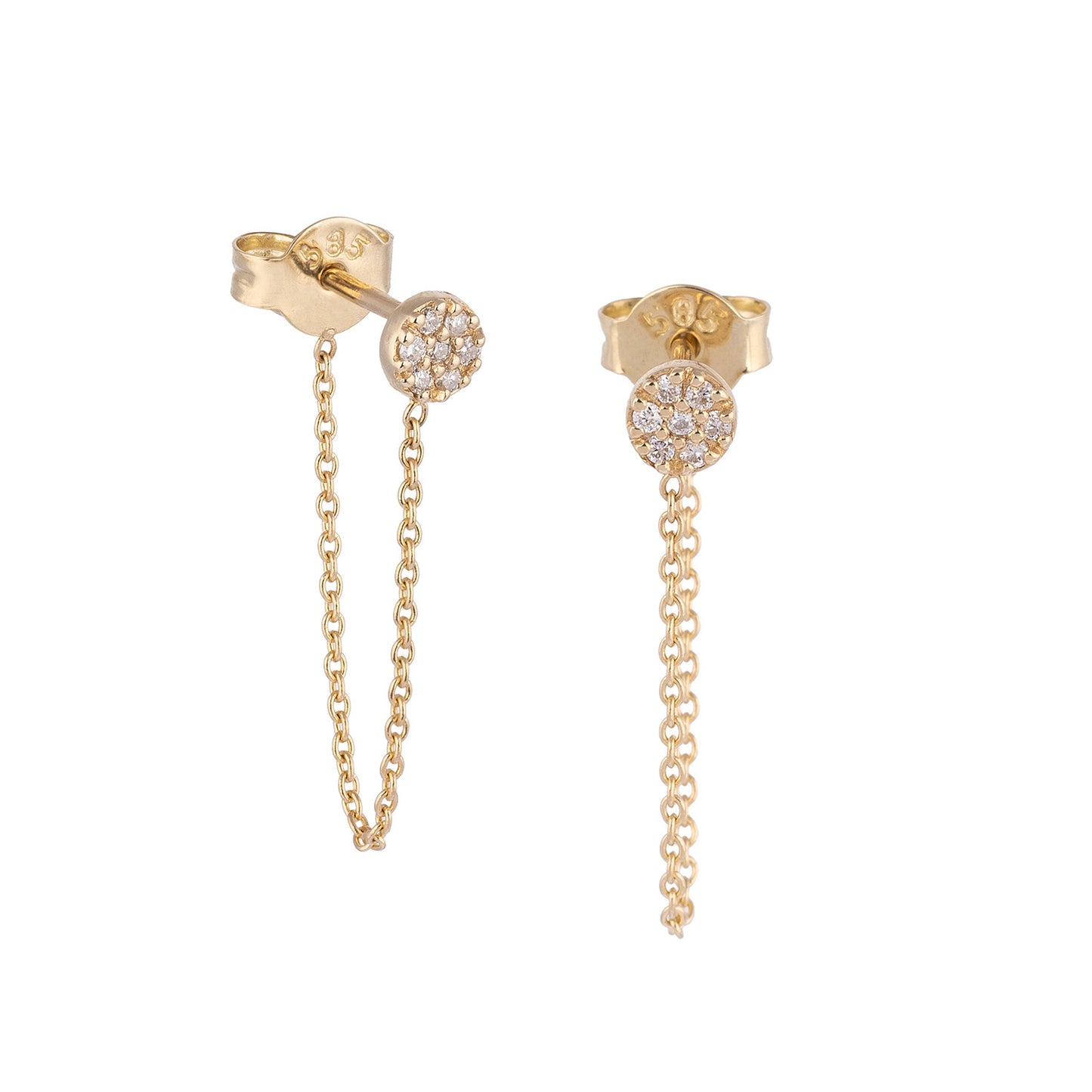 CAOCA Diamond Stone Round Chain Earring