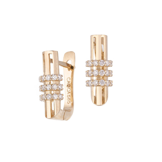 CAOCA Diamond Stone Rectangle Earrings