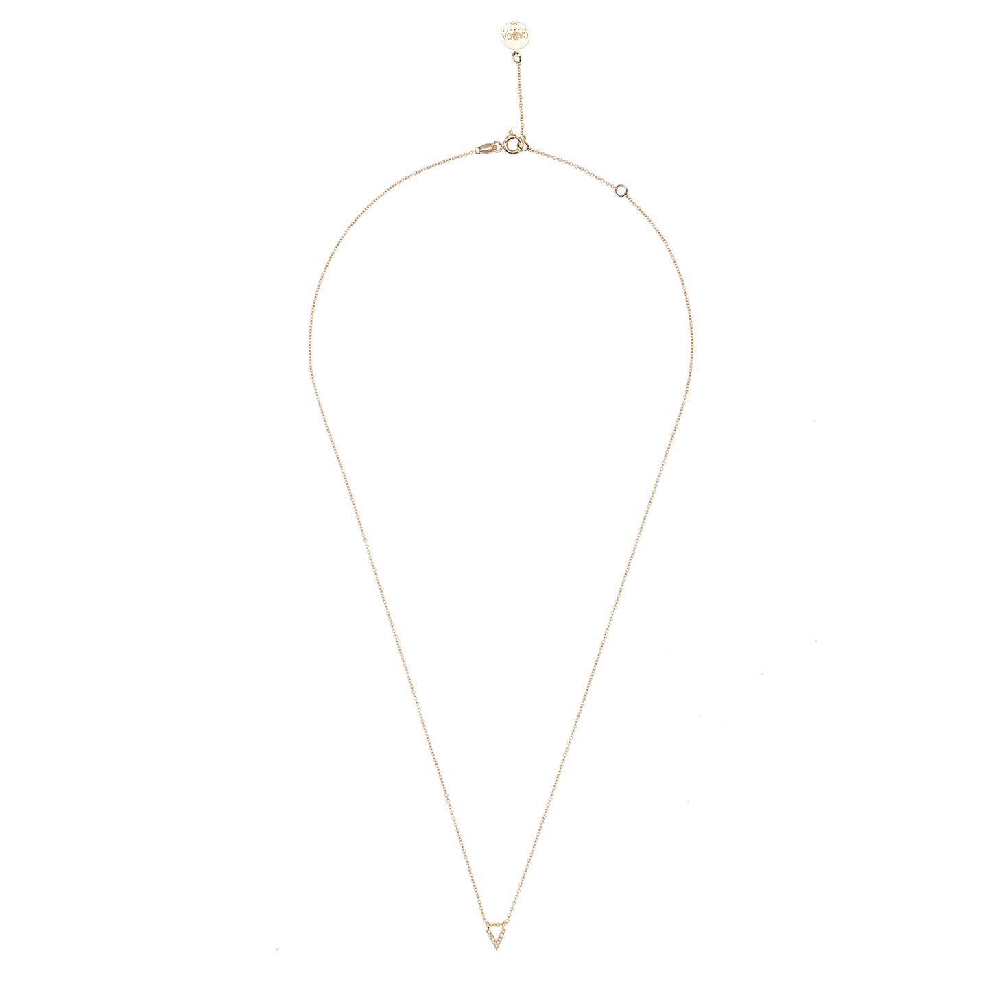 CAOCA Letter V Gold and Diamond Necklace