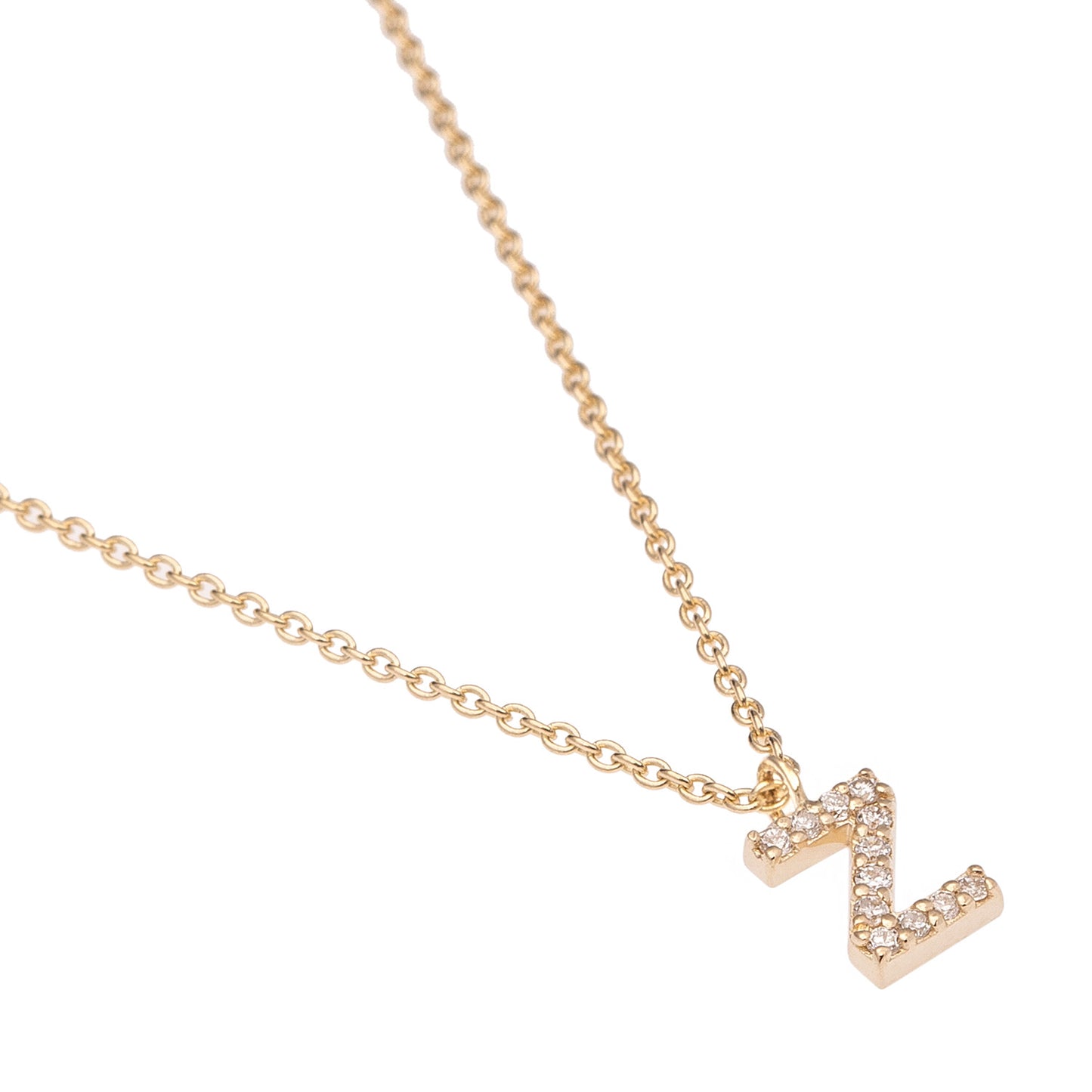 CAOCA Letter Z Gold and Diamond Necklace