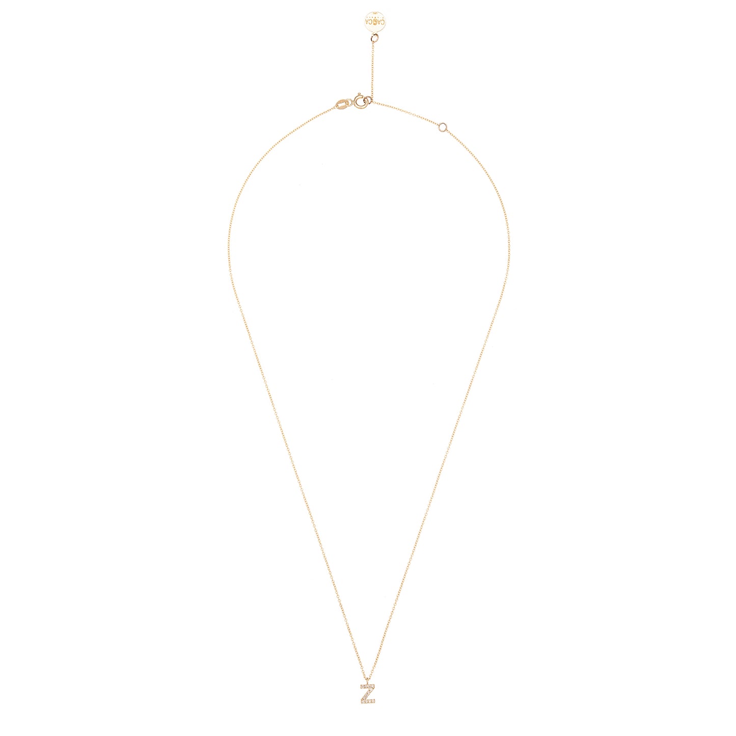 CAOCA Letter Z Gold and Diamond Necklace