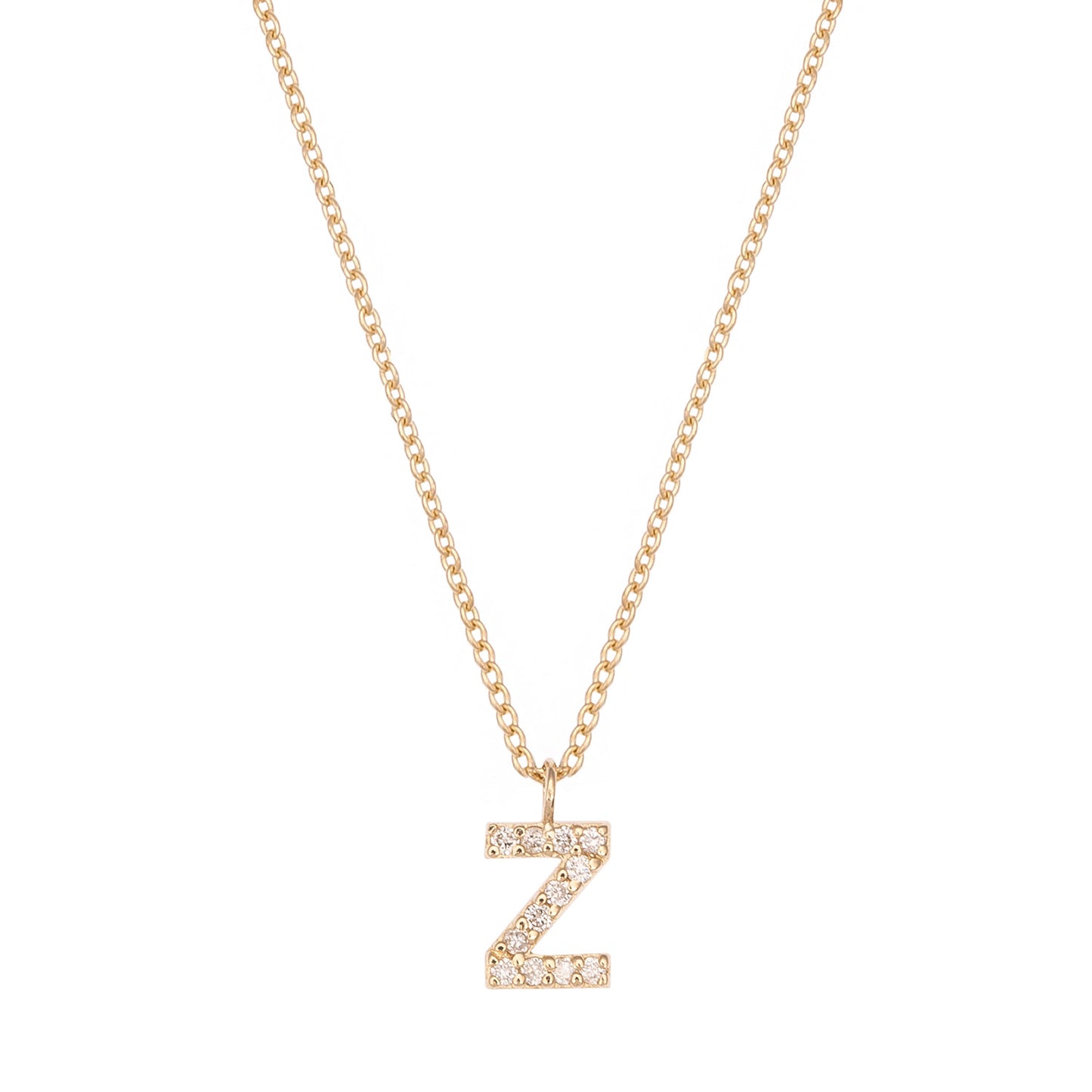 CAOCA Letter Z Gold and Diamond Necklace