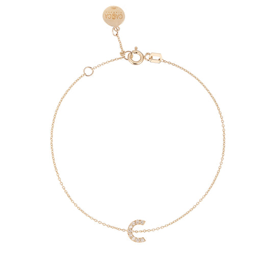 CAOCA Letter C Gold and Diamond Bracelet